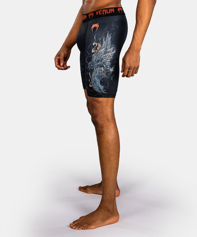 Shorts de compression Venum Thunder Dragon – Noir/Gris/Cuivre