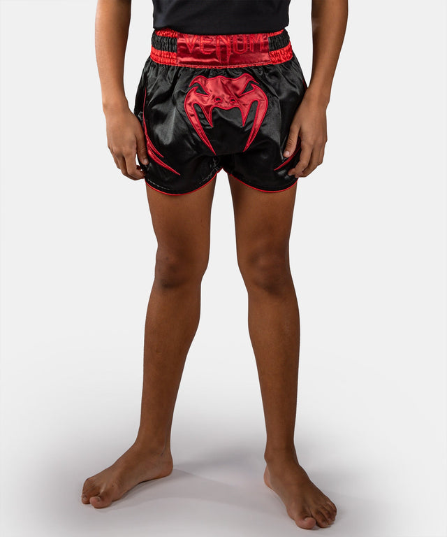 Muay Thai trenky Venum Attack – Dětské – Černé/Červené
