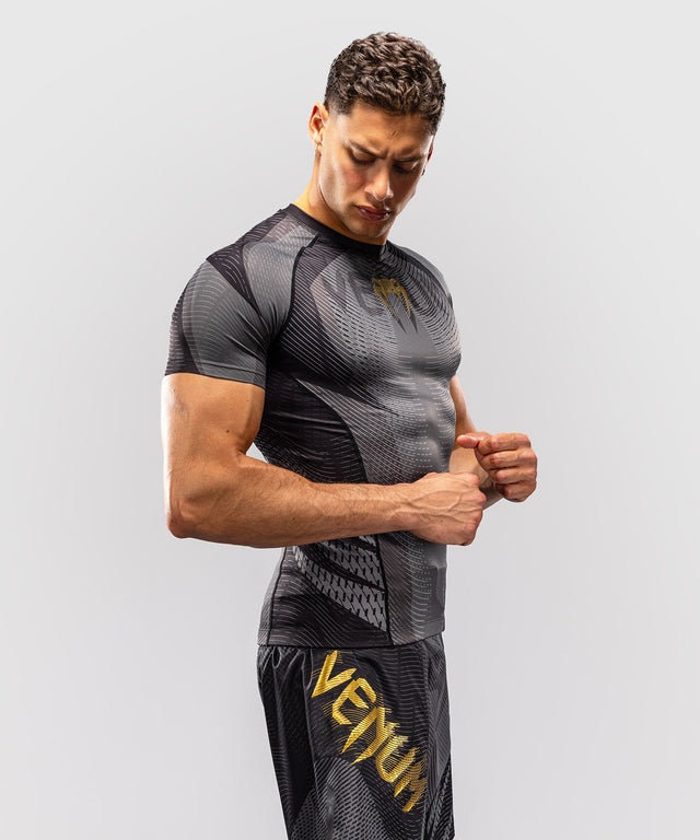 Venum Rashguard Galactic 3.0 Korte Mouwen - Zwart/Goud
