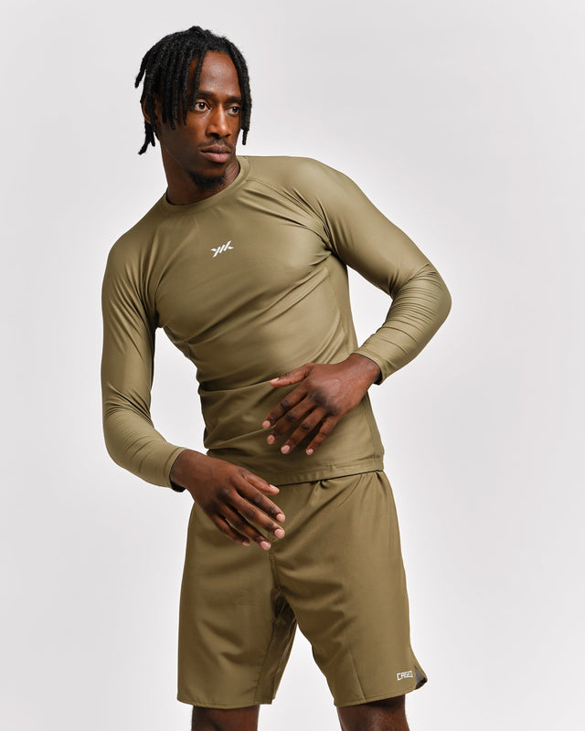 Caged Tactical Rashguard Lange Ärmel – Armeegrün