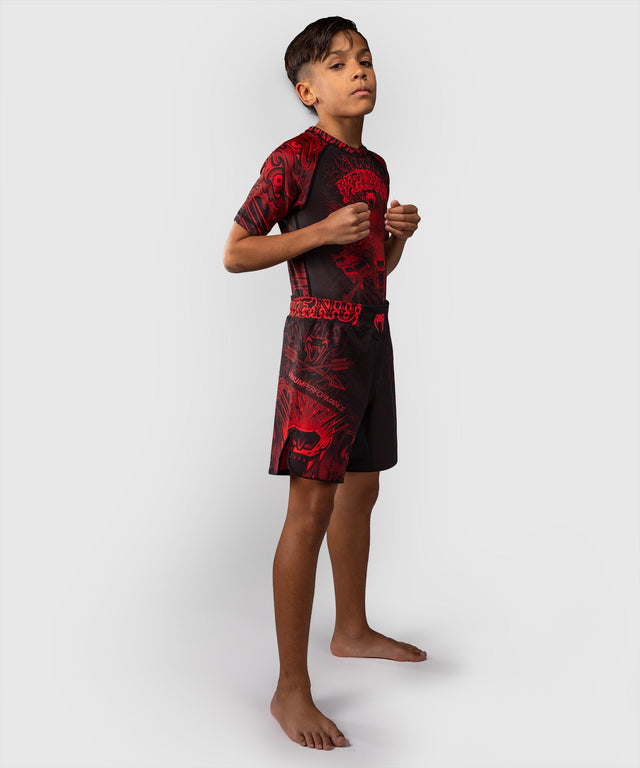 Shorts de MMA Venum Wolf Atak enfant – Noir/Rouge