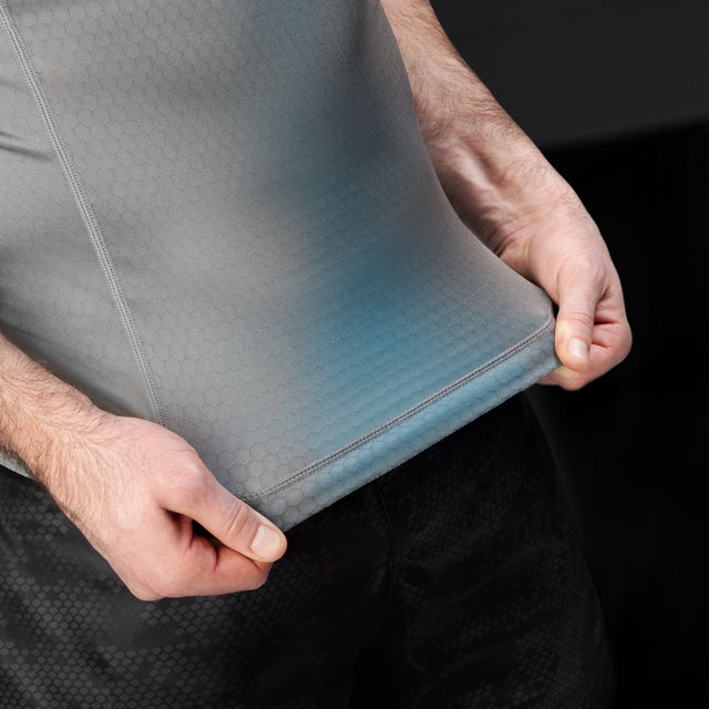Hayabusa Rashguard Fusion Korta ärmar – Grå/Aqua