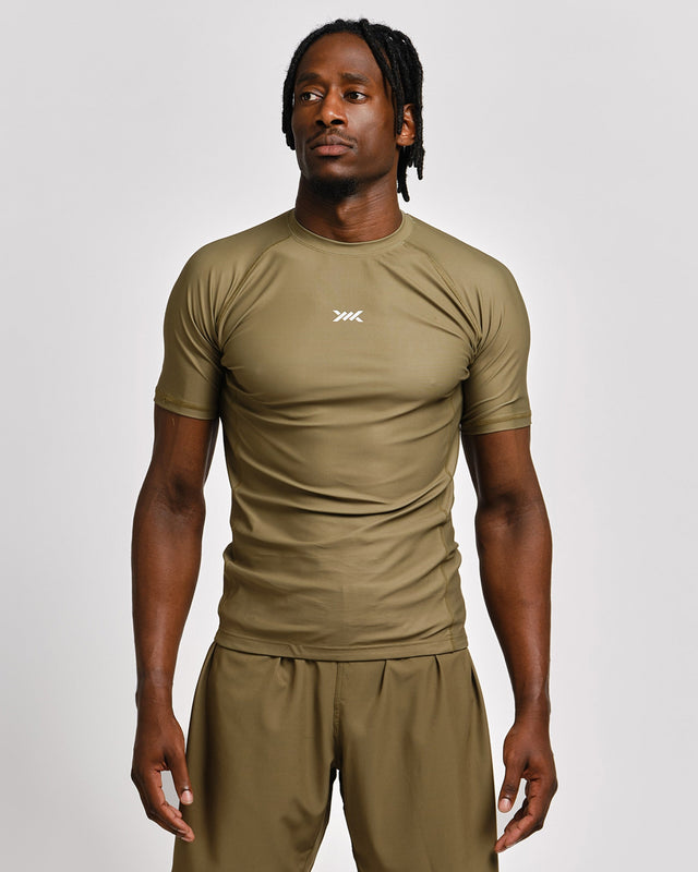 Caged Tactical Rashguard Korte Mouwen - Legergroen