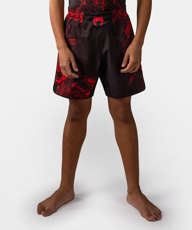 Shorts de MMA Venum Wolf Atak enfant – Noir/Rouge