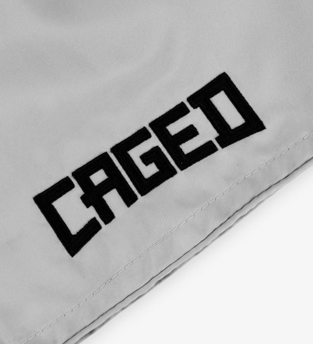 Muay Thai trenky Caged Classic – Světle šedé/Černé