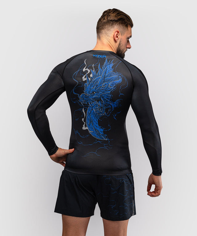 Rashguard Venum Thunder Dragon Maniche Lunghe – Nero/Blu Reale