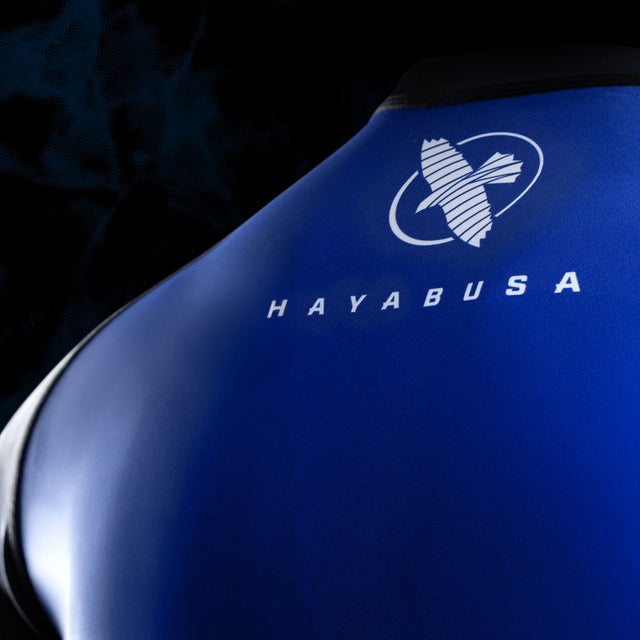 Rashguard de BJJ Hayabusa x UFC Mangas Curtas – Preto/Azul