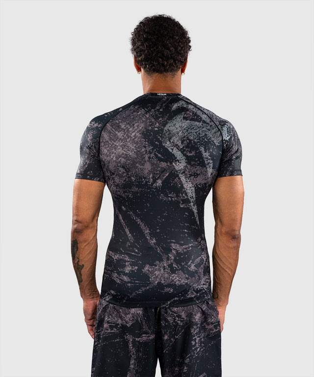 Venum Rashguard Rage & Workout Korte Mouwen - Zwart/Grijs