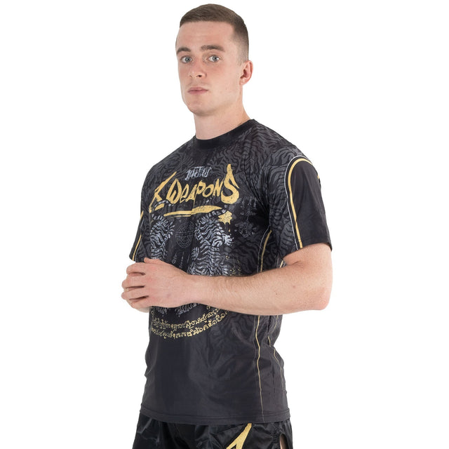 8 WEAPONS T-Shirt Functioneel Tiger Yant - Zwart/Geel