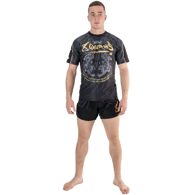 8 WEAPONS T-Shirt Functioneel Tiger Yant - Zwart/Geel