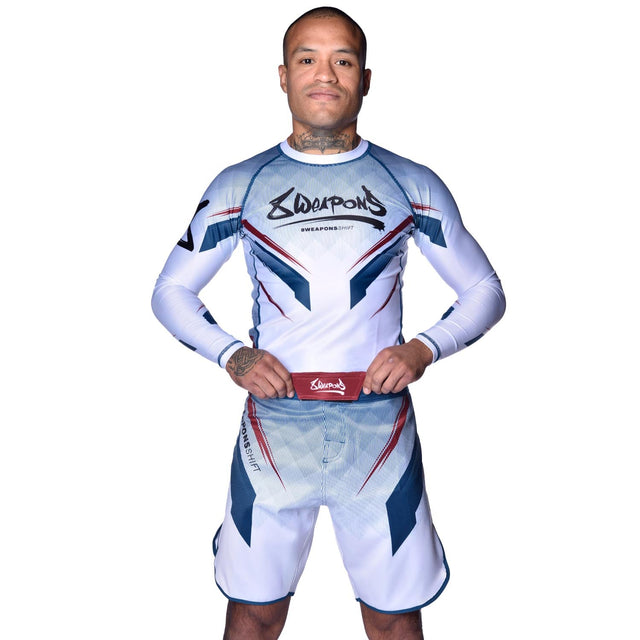 8 WEAPONS MMA-Shorts Shift – Weiß/Navy/Rot