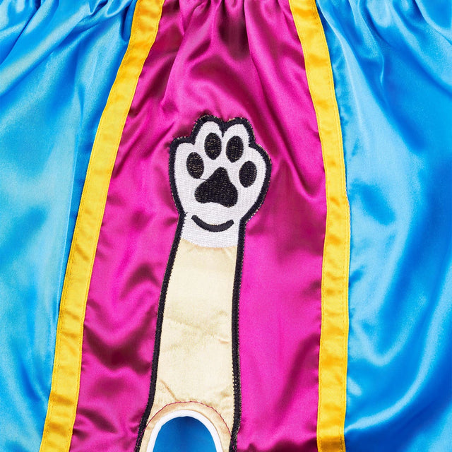 Pantaloni scurți Muay Thai 8 WEAPONS Meow Thai – Albastru/Violet