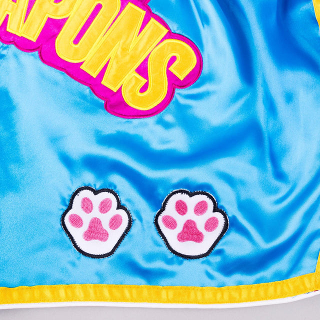 Pantaloni scurți Muay Thai 8 WEAPONS Meow Thai – Albastru/Violet