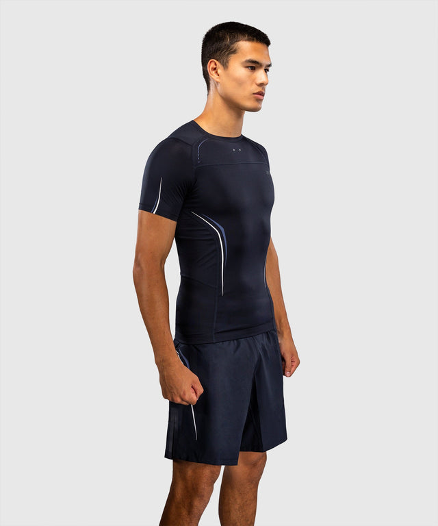 Rashguard Venum G-Core Manches Courtes – Bleu Marine/Blanc