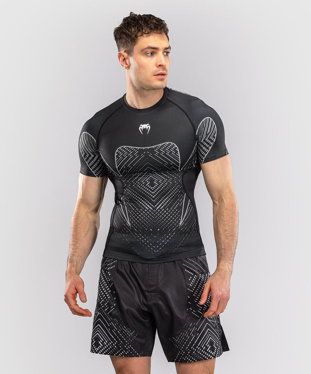 Venum Rashguard Midnight Fury Korta ärmar – Svart/Grå/Silver
