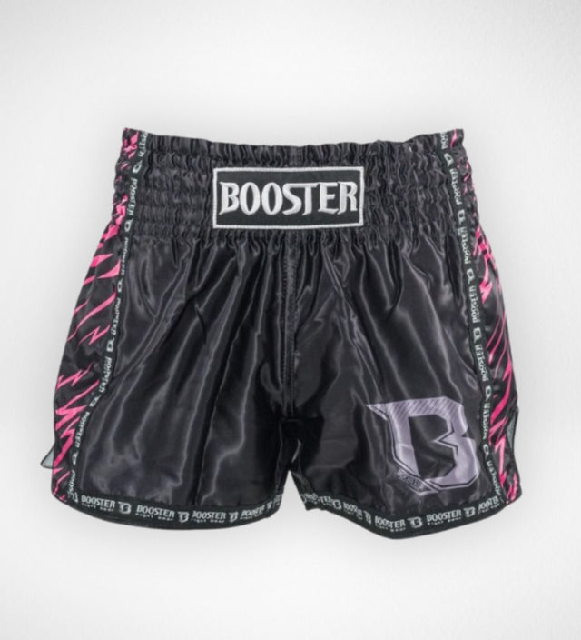 Pantaloncini Kickboxing Booster Combat Bambini – Nero/Rosa