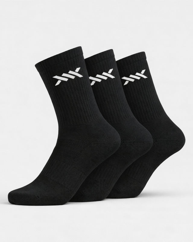 Caged Crew Socken – Schwarz – 3er-Set