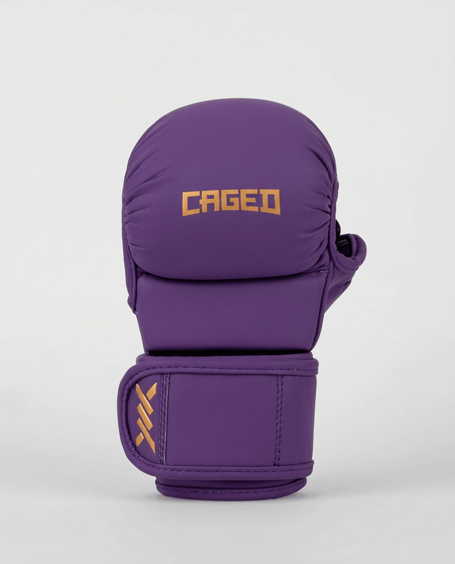 Guanti da sparring MMA Caged Shadow – Viola/Oro
