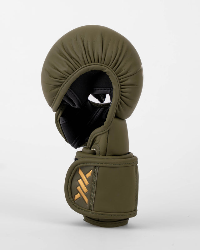 Caged MMA sparringhandskar Shadow – Khaki grön/guld