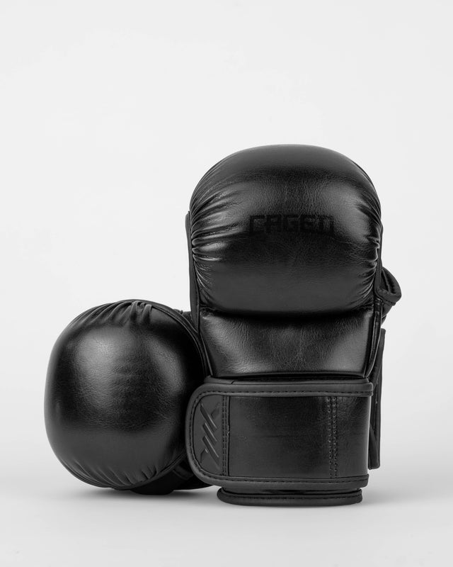 Caged MMA-Sparringshandschuhe Shadow – Schwarz/Schwarz