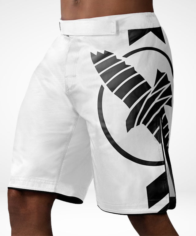 Hayabusa MMA Shorts Icon Long - White/Black