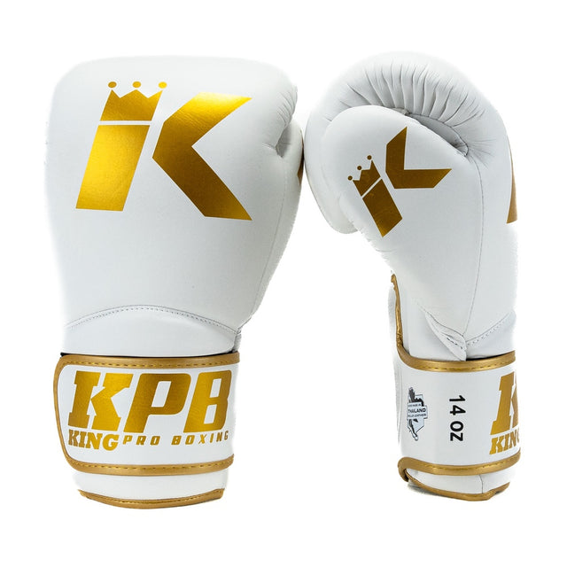 King Pro Boxing Boxningshandskar BGK – Vit/Guld