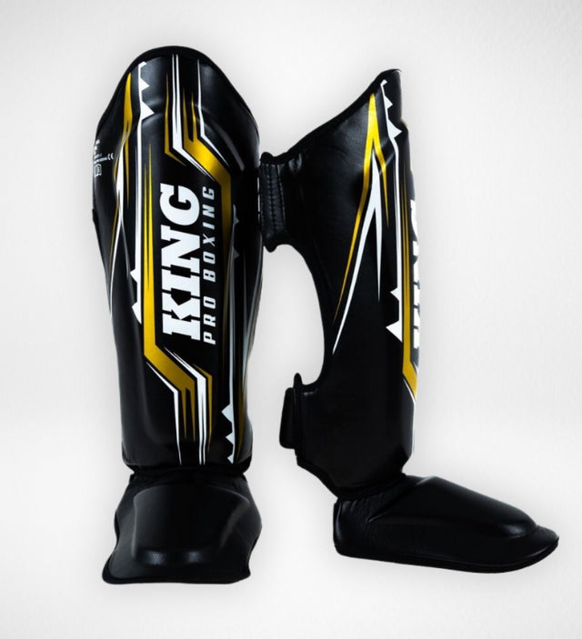 Tibiere King Pro Boxing Spartan – Negru/Galben