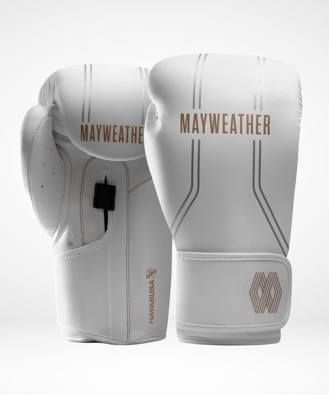 Luvas de boxe Hayabusa x Mayweather Contender – Branco/Ouro