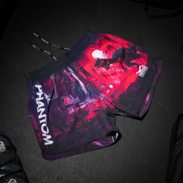Pantaloni scurți MMA Phantom Athletics FUSION-R Cyber-X – Violet/Albastru