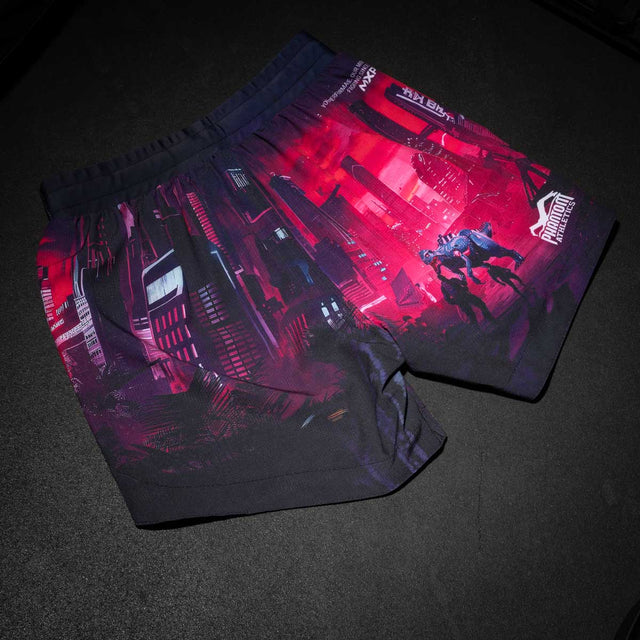 Pantaloni scurți MMA Phantom Athletics FUSION-R Cyber-X – Violet/Albastru