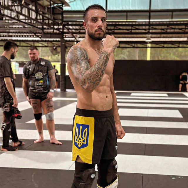 Shorts de MMA Phantom Athletics Fusion-R Team Ukraine – Bleu/Jaune