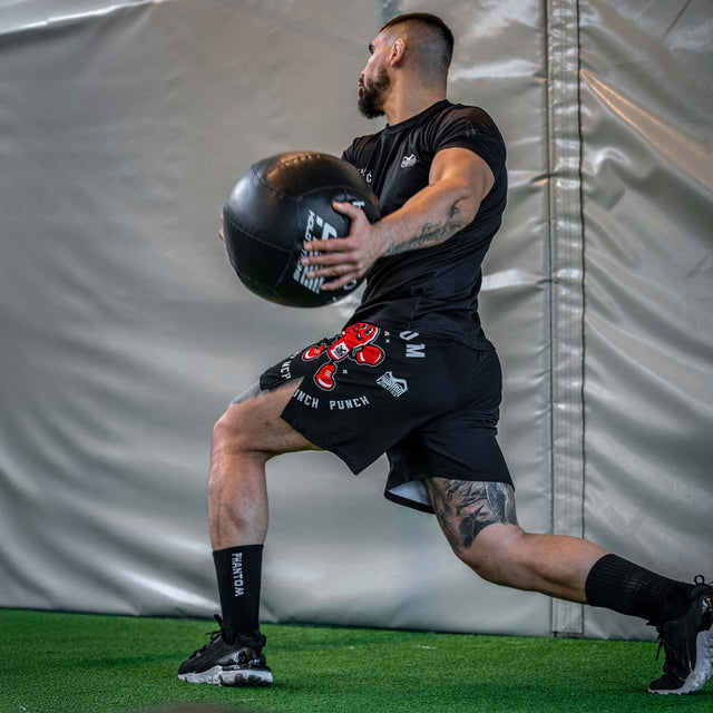 Spodenki MMA Phantom Athletics EVO Punchy – Czarne/Czerwone