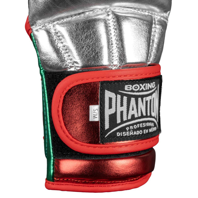 MMA rukavice Phantom Athletics Mexico – Stříbrná/Zelená/Červená