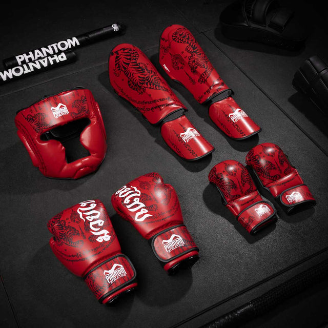 Espinilleras Phantom Athletics Muay Thai – Rojo