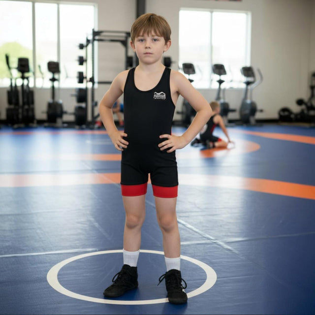 Canotta da lotta Phantom Athletics Storm Bambini - Nero/Rosso/Nero/Blu