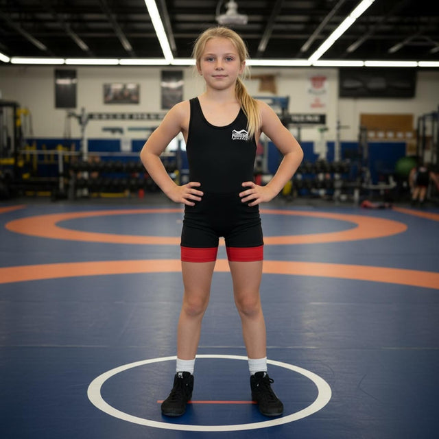 Canotta da lotta Phantom Athletics Storm Bambini - Nero/Rosso/Nero/Blu