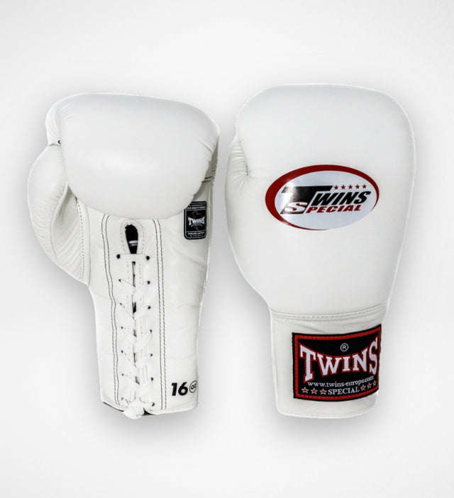 Guantoni da boxe Twins BGLL3 con allacciatura – Bianco