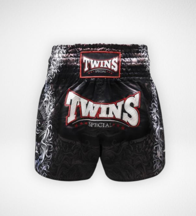 Shorts de Muay Thai Twins TTBL Rangda – Noir/Gris