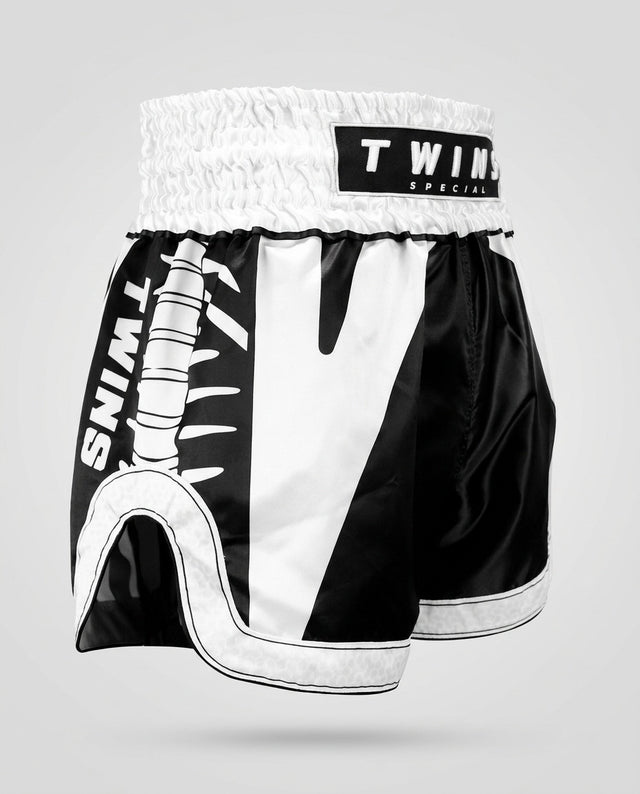Twins Muay Thai Shorts TTBL Spine - Black/White