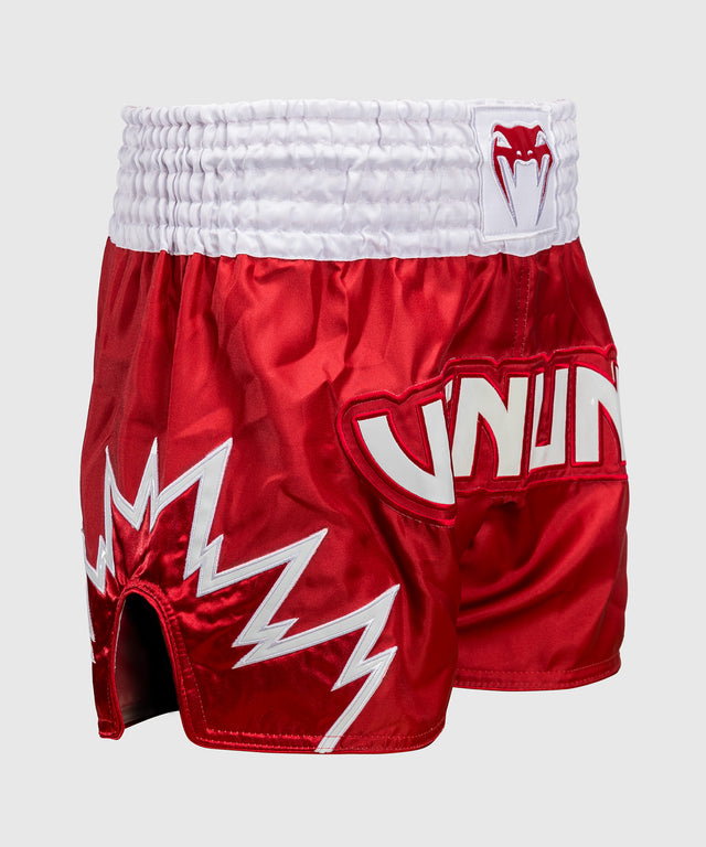 Pantaloni scurți de kickboxing Venum Inferno – Roșu/Alb
