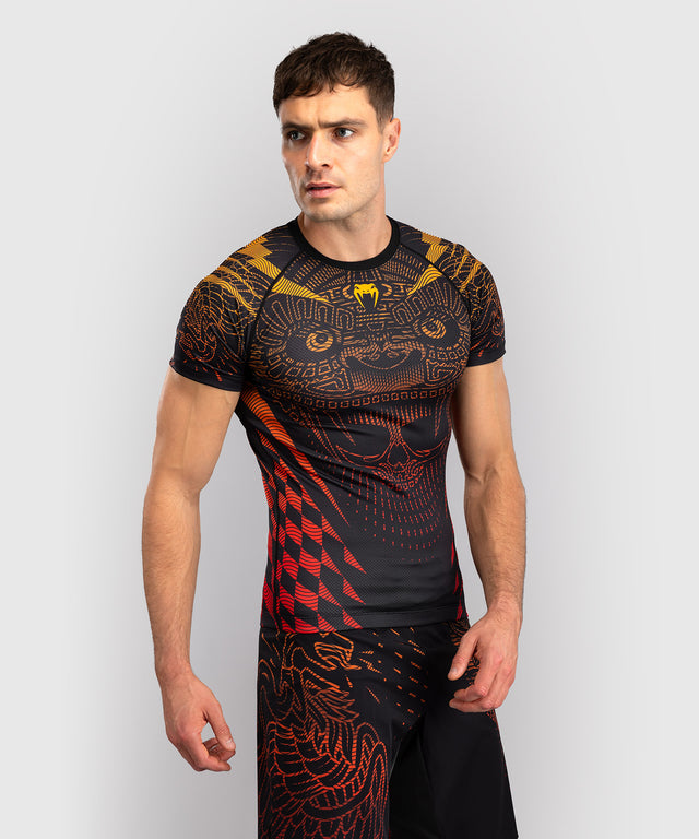 Venum Rashguard Korte Mouwen Quetzal Fury - Zwart/Rood