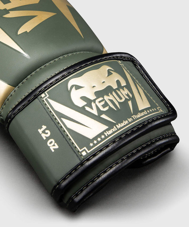 Luvas de boxe Venum Elite – Caqui Verde/Ouro