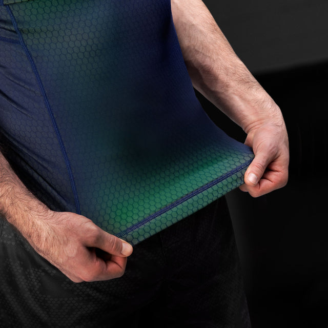 Hayabusa Rashguard Fusion Kurzarm – Blau/Grün