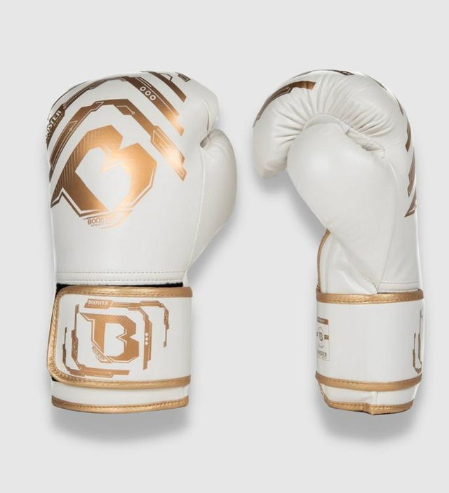 Luvas de boxe Booster Kickboks Elite Kids – Branco/Ouro