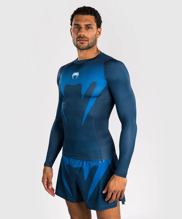Venum No Gi Long-Sleeve Rashguard - Blue