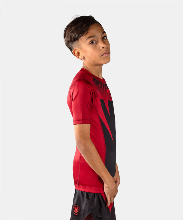Venum Rashguard Attack Korte Mouwen Børn – Sort/Rød