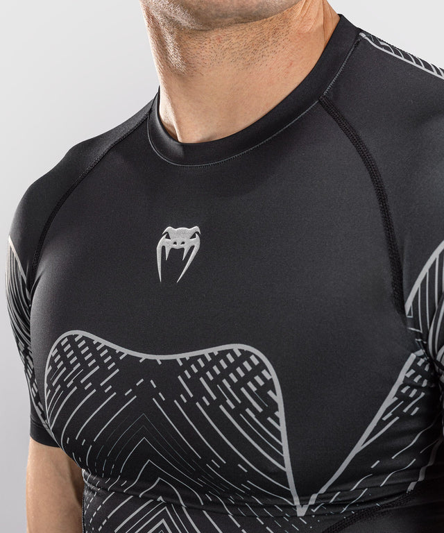 Venum Rashguard Midnight Fury Korta ärmar – Svart/Grå/Silver