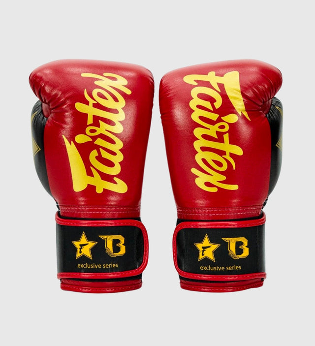 Fairtex Boxningshandskar FXB V2 – Röd/Svart/Guld – Boxningshandskar