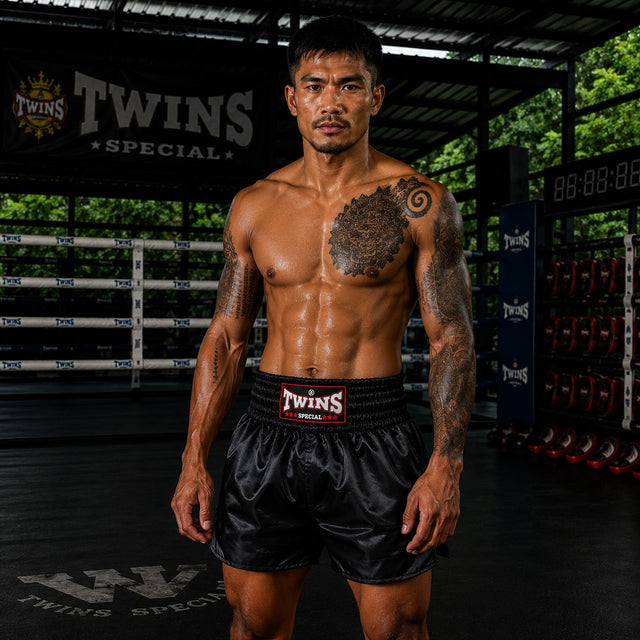 Shorts de Muay Thai Twins TTE – Noir
