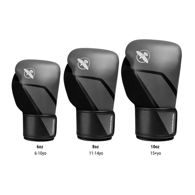 Guantes de boxeo Hayabusa E1 – Niños – Gris/Negro